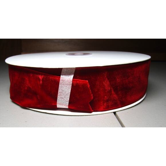 Red Velvet Ribbon 1.5" X 20 Yards Crafts Wreaths Bow Making Decorations Spooled - Picture 3 of 3